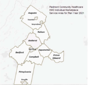 2021 Piedmont Community Health Insurance Network Map